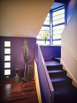 Stairway and window highlight this renovation